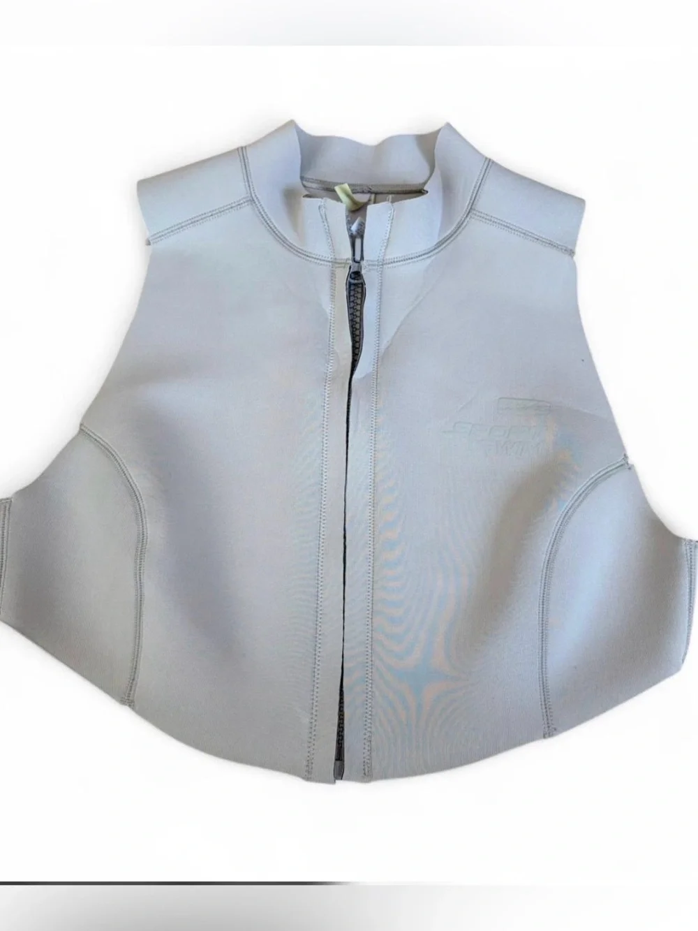 SKIMS Sport Swim Zip Front Vest Top Womens XL Gray Neoprene Athletic Swimwear